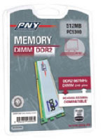 Pny Dimm DDR2 667MHz (PC5300) 512MB (DIMM10512N/5300/2CBX)